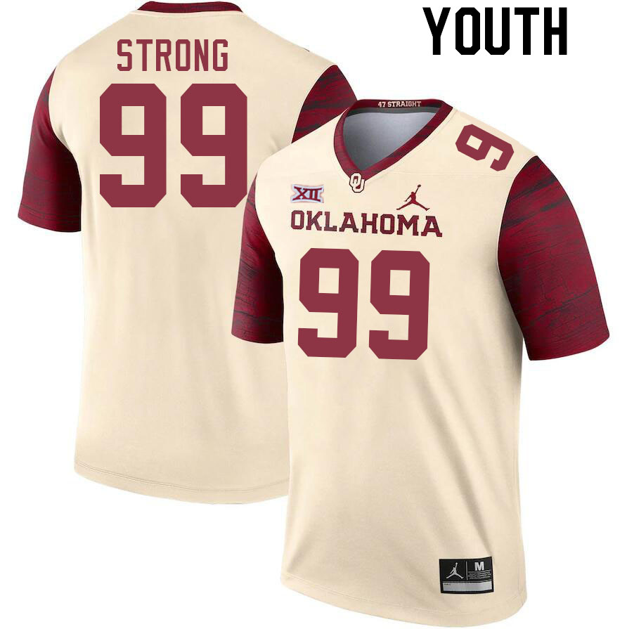 Youth #99 Markus Strong Oklahoma Sooners College Football Jerseys Stitched Sale-Cream - Click Image to Close